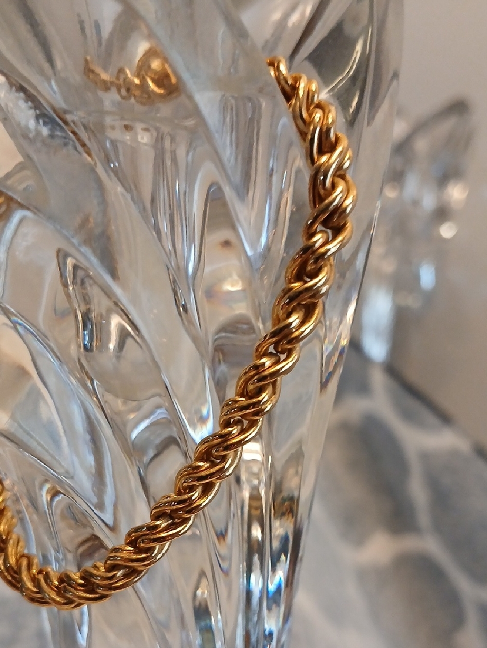 Christian Dior Gold Plated Spiral Chain Bracelet 7.25 C O A - Picture 8 of 12